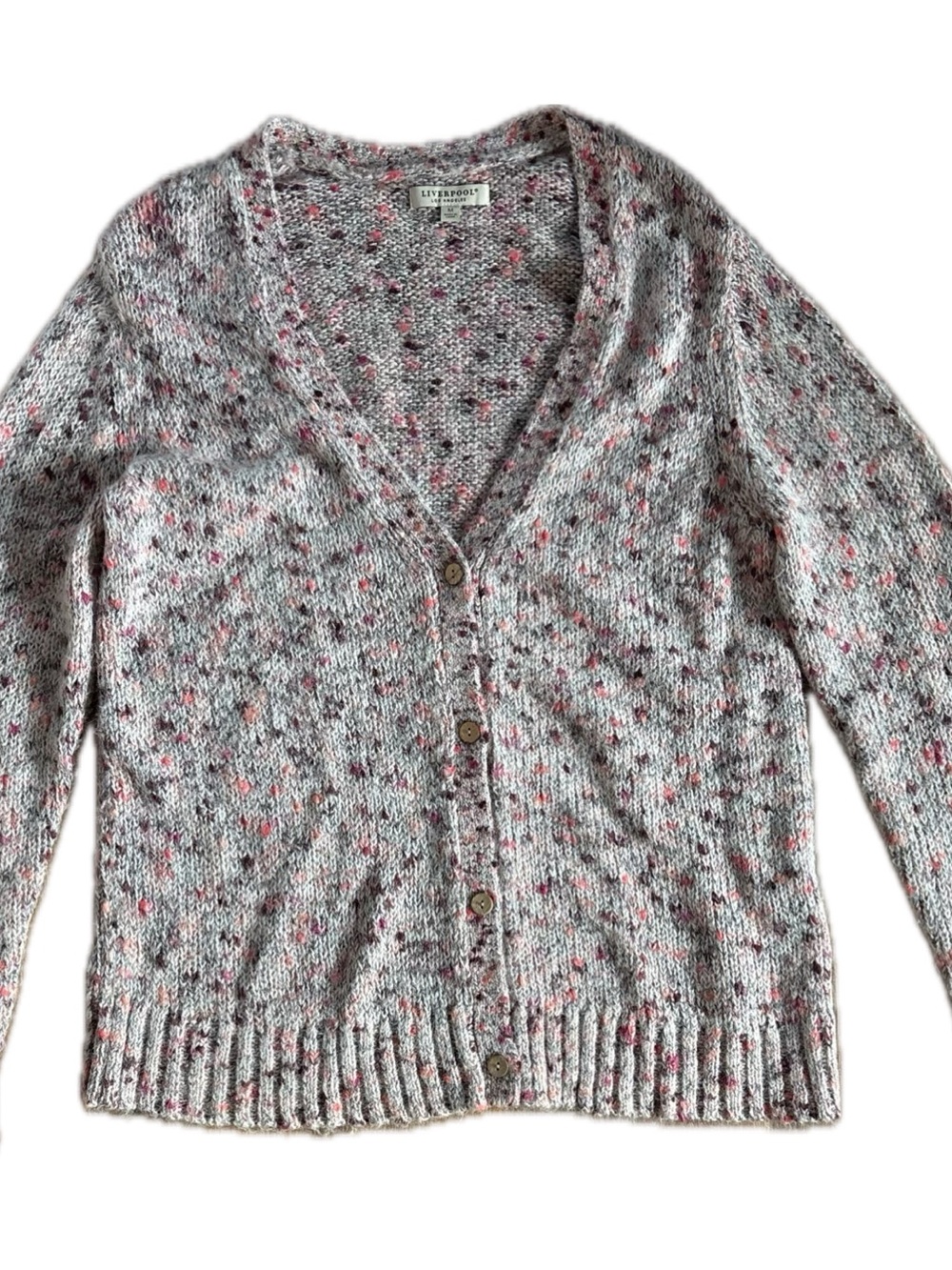 Liverpool Speckled Pink Button-Up Cardigan